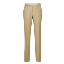 Men Renoir Flat Front Pants 100% Soft Wool Super 140&#39;s Classic Fit 508-4 Tan - £79.91 GBP