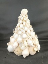 9 In Coastal Sea Shell Topiary Tree Centerpiece Cone Nautical Dated 1979 - £23.65 GBP