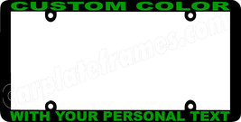 Green Lettering Thin Style Custom Personalized Color License Plate Frame - £6.42 GBP