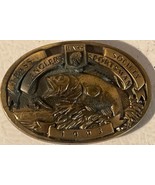 belt buckle Vintage 1993 bass anglers Sportsman Society brass Fish Fishing* - $20.50 CAD