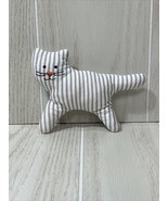 Ikea Leka kitty cat small plush gray white striped fabric baby rattle so... - £7.89 GBP