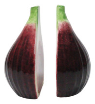 Realistic Ceramic Purple Fig Halves Salt And Pepper Shakers Figurine Set - $21.99