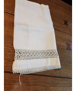 Vintage Cotton Handmade Crochet Lace Table Runner Dresser Scarf 18&quot; x 36&quot; - £7.52 GBP