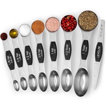 Stackable Magnetic Spoons Set Of 8 - Dual Sided Magnetic Measuring Spoons Set Fi - £15.85 GBP