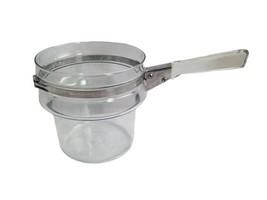 Vintage Pyrex glass blue tint Flameware Inner Pot Boiler 6&quot; tall w handle  - $38.61