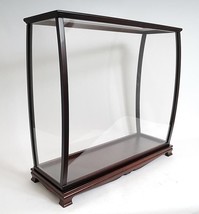 Display Case Traditional Antique Curved Sides Painted Dark Mahogany Plex... - $1,399.00