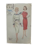 VTG 1950&#39;s VOGUE Printed Pattern One-piece Dress Sz 14 Waist 34 Hip 36  ... - $23.74