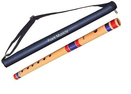 Flute/Bansuri, C Sharp Scale 17inches, Medium With Free Bag - £11.98 GBP