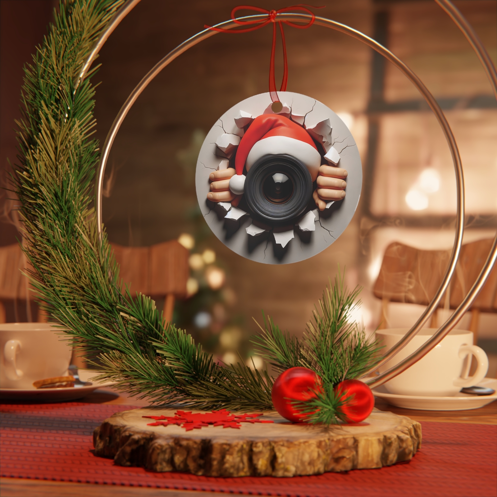 Primary image for 3D Santa Action Cam Christmas Ornament, Christmas Gift, Holiday Tree Decor