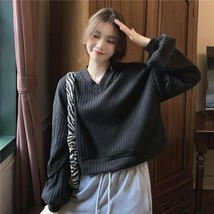 Vintage Harajuku Lantern Sleeve Women Pull Over Sweater Casual Korean Fall Stree - £78.05 GBP