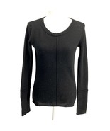 Philosophy Black 100% Cashmere Sweater Diane Lewis Exposed Seam Small - $23.22