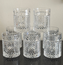 Ralph Lauren 4 1/8&quot; Tall Herringbone 8 Double Old Fashioned Whiskey Glasses - £271.07 GBP