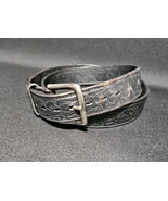 Tooled Western Floral Engraved Black Leather Belt Full Grain Cowhide wit... - €30,18 EUR