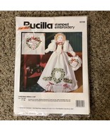 Vintage 1993 Bucilla Stamped Embroidery Kit NEW 83106 Christmas Dress &amp; Hat - £22.78 GBP