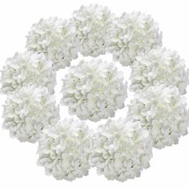 Silk Hydrangea Heads Artificial Flowers Heads With Stems For Home Wedding Decor, - £23.69 GBP
