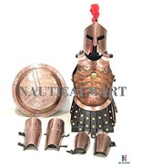 Medieval Copper Antique 300 King Leonidas Spartan Helmet W/ Muscle Armou... - £182.39 GBP