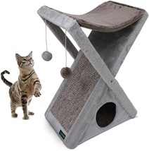GOOPAWS Cat Foldable Tower Tree - Cat Toys and Beds &amp; Cats Play Towers/Cat Scrat - £39.37 GBP