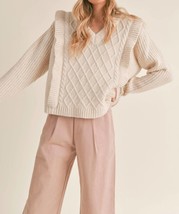 Sadie &amp; Sage janie ruffle sweater in Cream - size M - £34.78 GBP