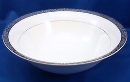 Florida Market Place Silver Scroll Round Vegetable Bowl Platinum Encrusted 9-3/8 - £25.30 GBP