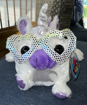 Aurora Plush Gumdrops eye’m sweet WHIPPED CREAM Unicorn w/Purple Sparkly Glasses - $7.99