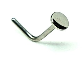 Nose Stud Flat Top Plain 3mm Round Disc 20g (0.8mm) 316L Surgical Steel L Bend - £4.40 GBP