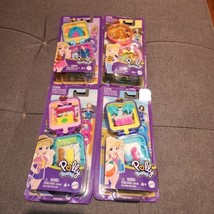 NEW Polly Pocket Tiny Pocket Places Polly MICRO Compacts, complete set of 4 - $39.40