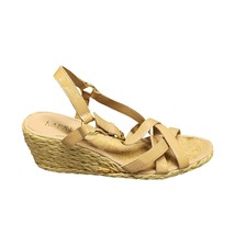 Lauren Ralph Lauren Chrissy Strappy Wedge Heels Womens Size 10 Taupe Lea... - $470.20 MXN