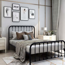Classic Full Size Black Metal Bed Frame With Slats - $234.17