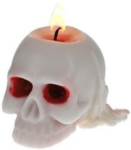 Halloween Décor Wax Skull Candles 3”H x 2.5”W x 3”D - £2.34 GBP