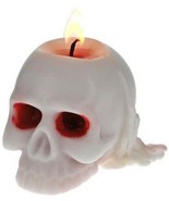 Halloween Décor Wax Skull Candles 3”H x 2.5”W x 3”D - £2.32 GBP