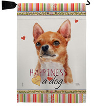 Shorthair Chihuahua Happiness Garden Flag Set Dog 13 X18.5 Double-Sided House Ba - £22.46 GBP