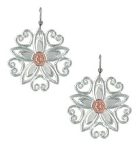Montana Silversmith Earrings Star Flower Silver and Rose Gold - £15.68 GBP