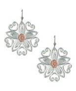 Montana Silversmith Earrings Star Flower Silver and Rose Gold - £15.71 GBP