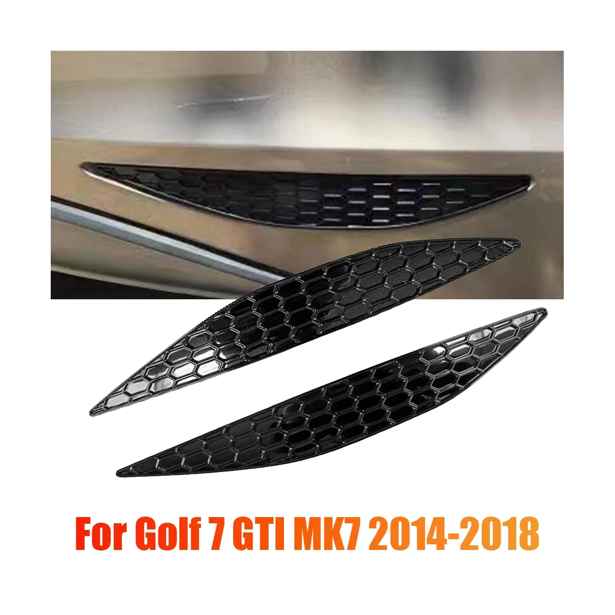 1pair car styling honeycomb tail rear fog light cover trim for golf 7 gti mk7 2014 thumb200