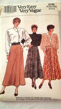 VOGUE PATTERN 9789 SIZE 8 10 12 Vtg 80s SKIRTS Very Easy  3 Styles UNCUT - $5.50