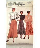 VOGUE PATTERN 9789 SIZE 8 10 12 Vtg 80s SKIRTS Very Easy  3 Styles UNCUT - $5.50