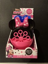 Disney Junior Minnie Mouse Pink Bubble Machine Bubble Blower with 2 oz B... - $14.30