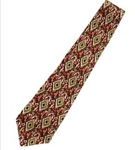 Missoni Cravatte Tie 100% Silk Diamond Abstract Olive Green Red Made In ... - £19.00 GBP