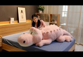 59&quot; Big Pink Crocodile Pillow Mat Crocodile Stuffed Animal Plush Toy - £64.09 GBP