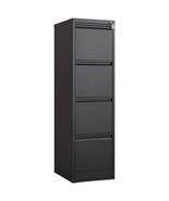 Black 4-Drawer Vertical File Cabinet w/ Lock, Home Office, Letter/Legal - €157,84 EUR
