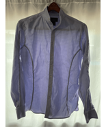 ARIAT Banded Collar Button Down Shirt-Pro Series Fitted-Blue Check Mens ... - £6.91 GBP