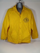 Vtg 60’s CHAMPION Running Man San Antonio Alamo Size L Yellow Snap Nylon Jacket - £27.58 GBP