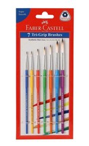 Low Cost Pack of 7 Faber Castell Tri Grip Brush Round Type brushes art c... - $13.99