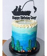 Fishing Cake Topper | Birthday Cake Topper | Customize Cake Topper | Fis... - £7.08 GBP