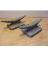 Vintage solid galvanized PAIR matching CLEATS Marine Salvage  5&quot; long - $47.52