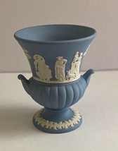 Wedgewood Jasperware England Mini Urn Vase Blue &amp; White - £23.43 GBP