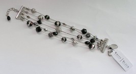 White House Black Market Bracelet Silver Chains with Beads and Baubles $44 - £12.66 GBP