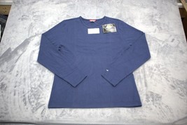 Dickies Shirt Mens L Blue Long Sleeve Crew Neck Medical Uniform Fashion ... - $21.76