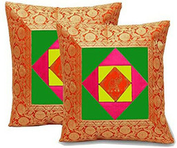 Sofa Throw Pillow Zari Brocade Pretty Elephant Bad Cushion Cover Pair 16... - €13,76 EUR