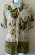 Sag Harbor Blouse, Floral Print, with Camisole, Large - £17.00 GBP